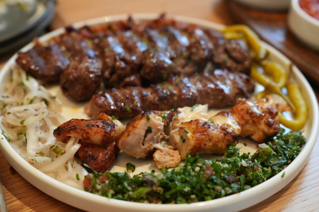 plate of grilled chicken, eggs and protein-rich foods