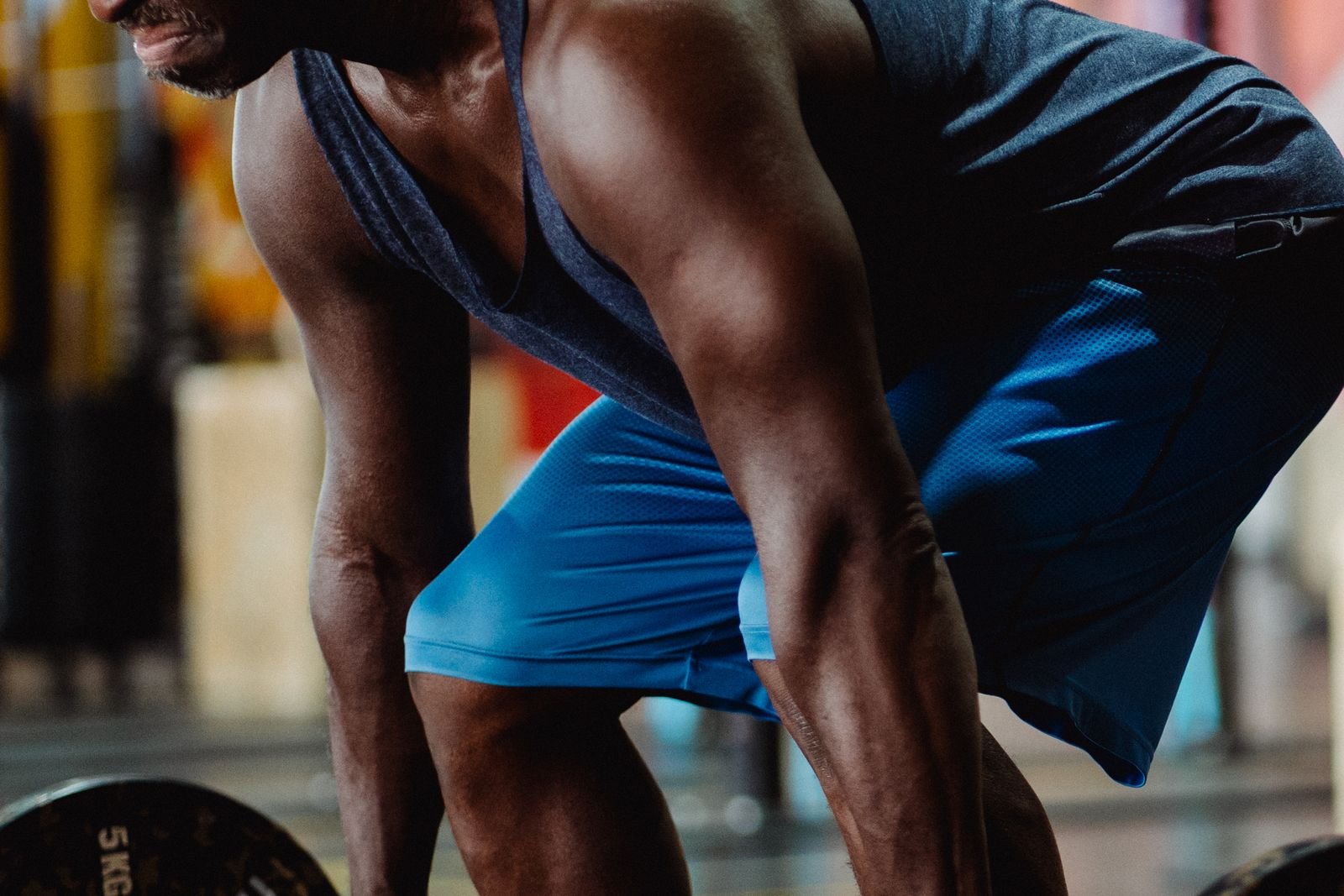 Athlete resting between sets during a workout