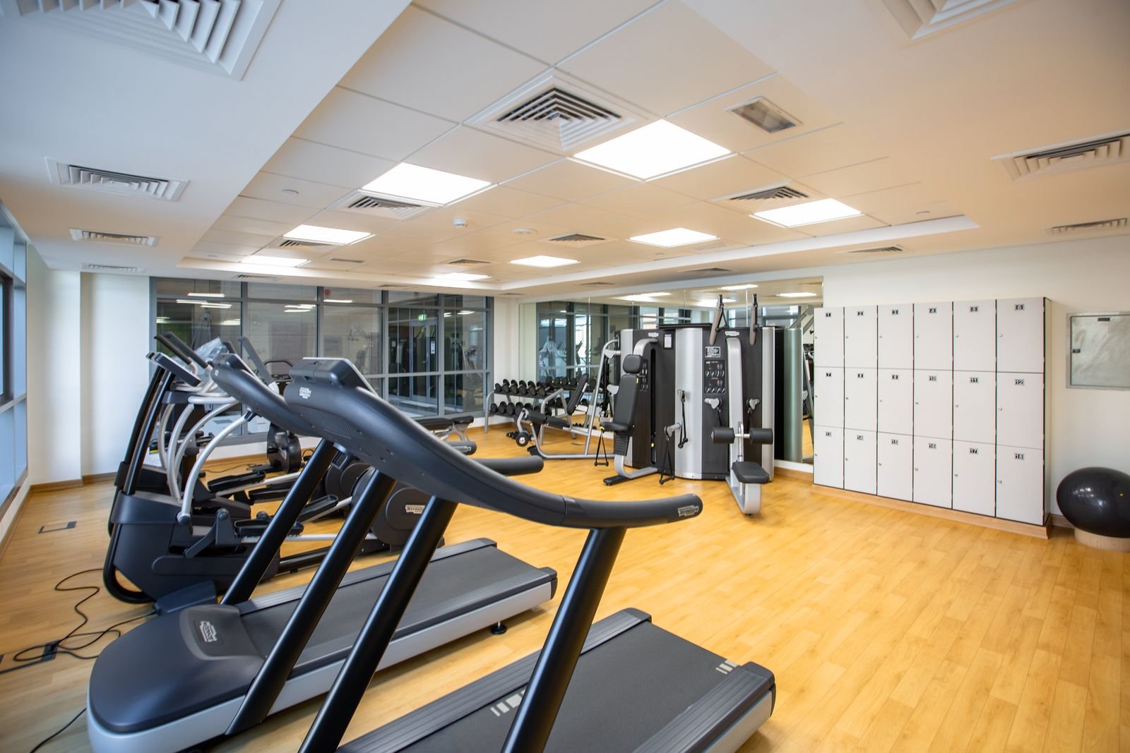 Gym floor with a range of training equipment