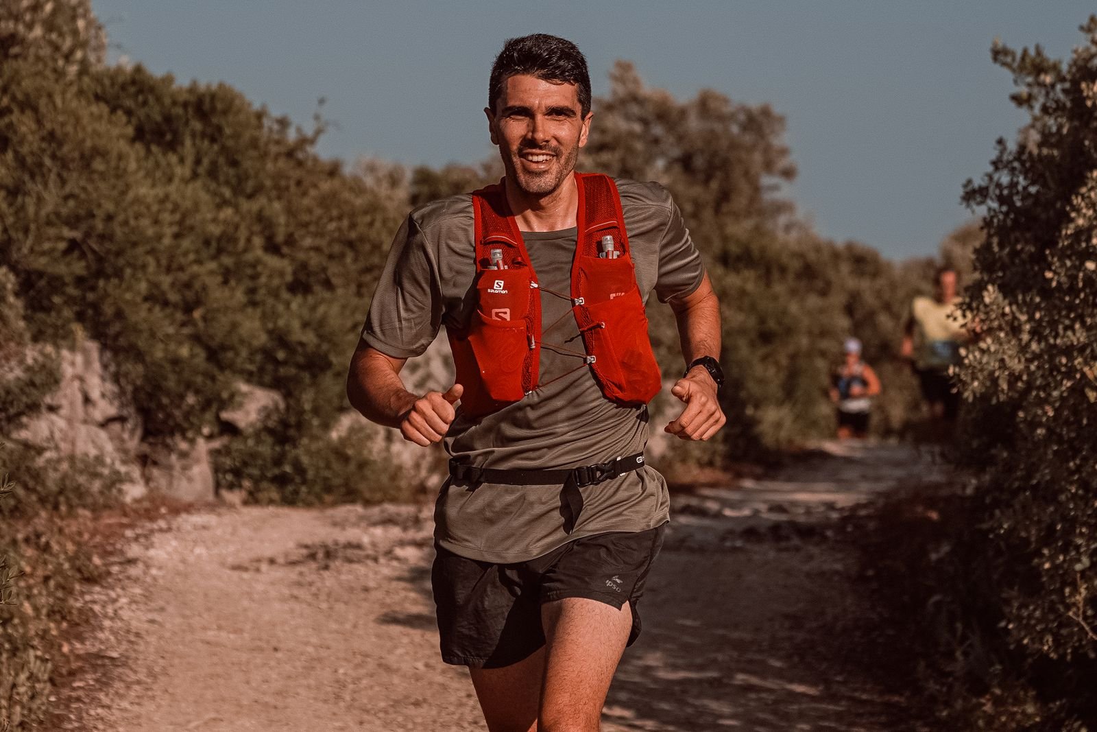 Man running on a rural trail