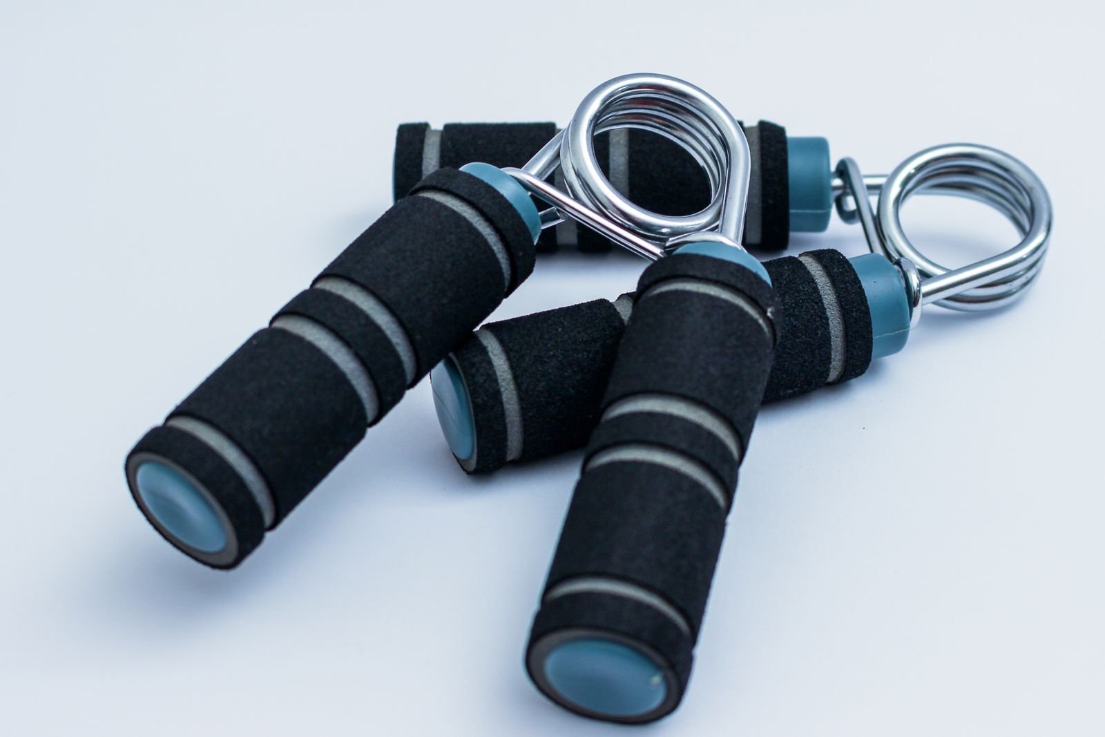 Pair of foam-handled hand grip trainers