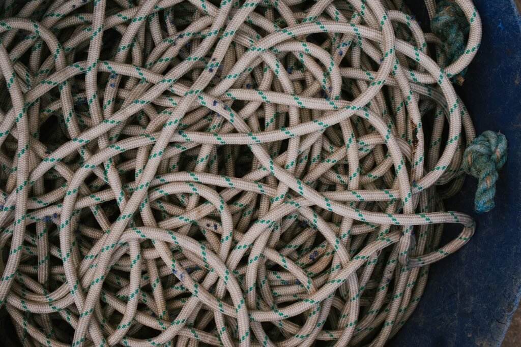 Tangled coil of rope
