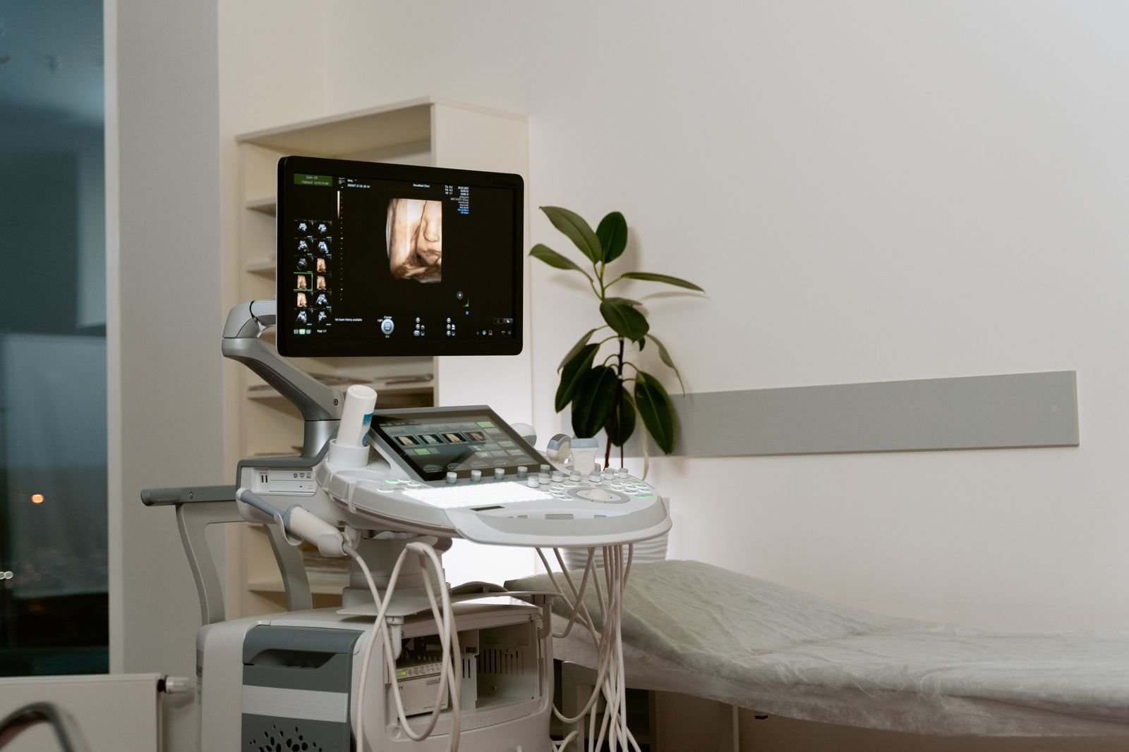 Ultrasound machine used to check gynecomastia